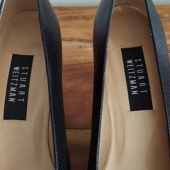 Vintage Stuart Weitzman Ossarah Chex Calf Heels 10.5 AA Womens Black - Picture 7 of 13